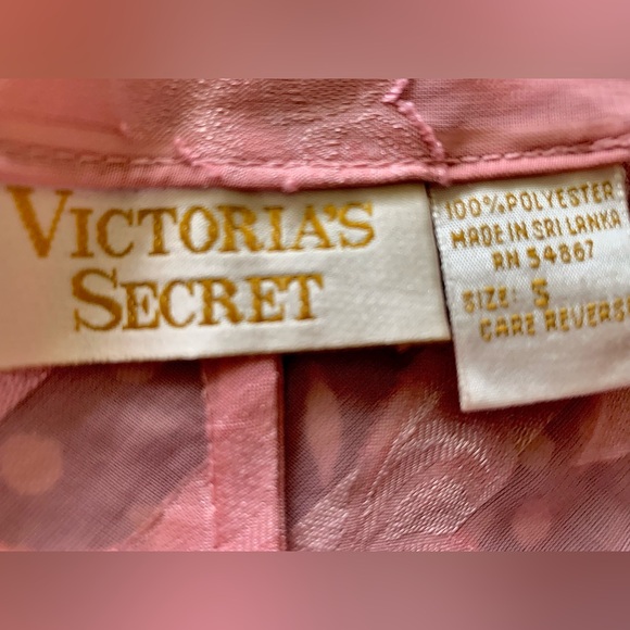 90’s Vintage Victoria’s Secret Dusty Pink Baby Doll Nightie Set - Picture 3 of 7